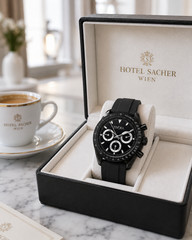 TÍVORÁ Veyron Argent Steel All Onyx Dial – Custom Branded Automatic Chronograph