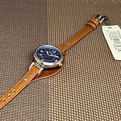 Fossil ES5205 Carlie Brown Leather Strap Blue Dial Analog Classic Women’s Watch