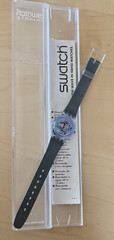 SWATCH WATCH LK106 BLUE BAY LADIES SWATCH ORIGINAL 1987 RARE W/ Case & Manual