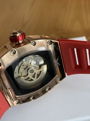(Red) ONOLA Men’s Autom- Mech Watch JN305 – high-quality, sporty, skeleton.