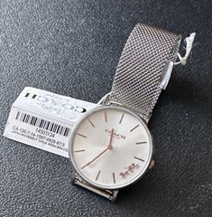 Coach Women’s Watch 14503124 Quartz Perry Silver Dial Mesh Stainless Steel 36mm