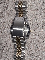 Vtg Citizens Two Tone Stainless Steel CQ President 6100 ECO Day Date Watch w/Box