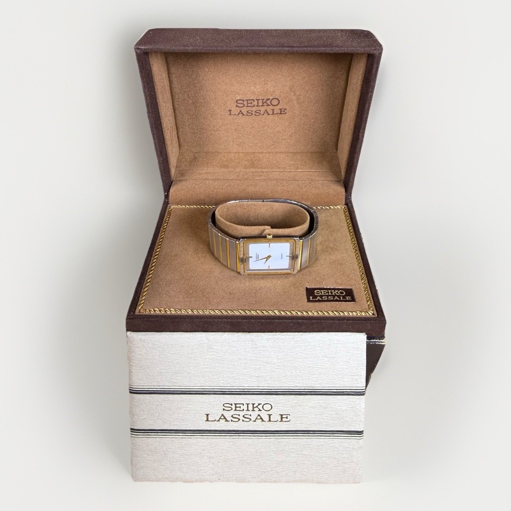 Vintage Seiko Lassale Ultra Thin Quartz Watch 1984 Complete Set Box Papers Japan