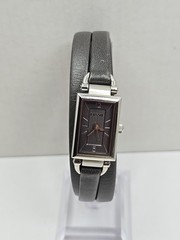 Fossil Delaney JR1371 Womens Gray Silver Tank Wrap Leather Watch New Battery