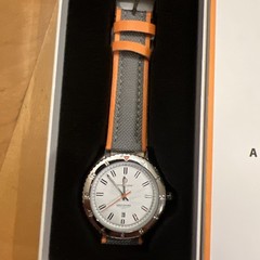 Aranciata Amalfi Serie Riviera Stainless Steel Watch with Textured Nylon Strap
