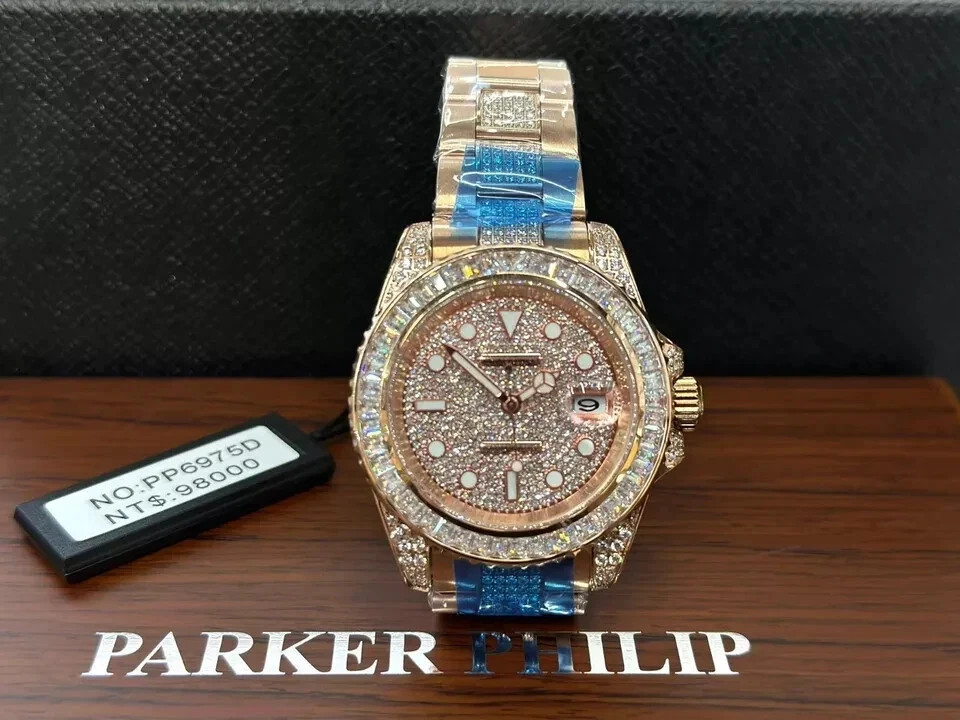 Parker Philip Automatic Stainless Steel Diamond Watch (Rose Gold) PP6975D-3