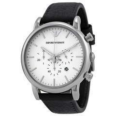 Emporio Armani Men’s Chronograph Stainless Steel Leather Watch AR1807