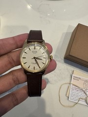 KUOE KYOTO Royal Smith Automatic 35mm Gold Case White Dial Brown Leather Box