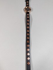 NYC Round Gold Tone Case Studded Gray Faux Leather Wrap Bracelet Band Watch 16″