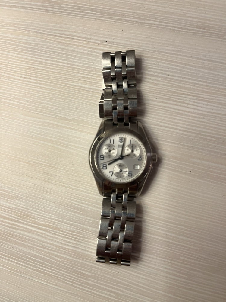 Victorinox Swiss Army Women’s Chronograph Date Quartz SS Bracelet White Dial