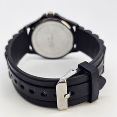 38MM Watch Women Black Dial Multicolor Bezel Black Plastic Bands New Battery