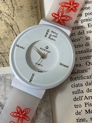 RQMAND Futuristic Y2K Watch White Layered Dial Rhinestone Retro Rare Cyber Style