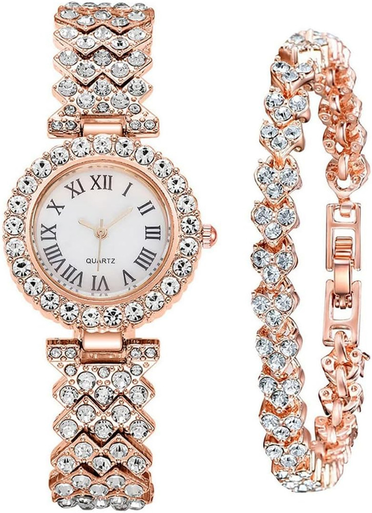Reloj Casual de Cuarzo Hermoso Brazalete de Cuero con Pulsera de Moda para Mujer