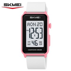 SKMEI Men Rectangle Watch LED Countdown Wristwatch Boys Girl Digital Sport Watch