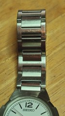 1992 Seiko Mens 3 Hand Mvmt Silver Tone Case & Bracelet White Dial