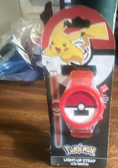 Pokémon Light-Up LCD Digital Quartz Red/Clear Plastic Strap Pokeball Face