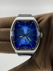 Franck Muller Vanguard 41mm Blue Sfumato Steel Auto Box Papers Unworn