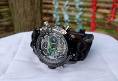 Military Watch Tactical Paracord Buckle Knife Whistle Fire Starter FishLine Hook