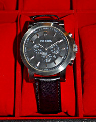 Fossil Arkitekt Men’s Watch NWT Silver Tone Black Chronograph FS4247
