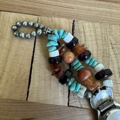 Native American Collezioni Watch 6.25 Inch Coin Silver Conchos Turquoise Beads