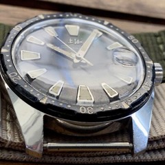 Vintage {SERVICED} ShangHai 114 Diver SS4 SLOPED BEZEL Chinese Military Watch