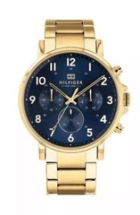 Tommy Hilfiger Men’s Watch 1710384 Daniel Blue Dial Gold tone Day Date Watch