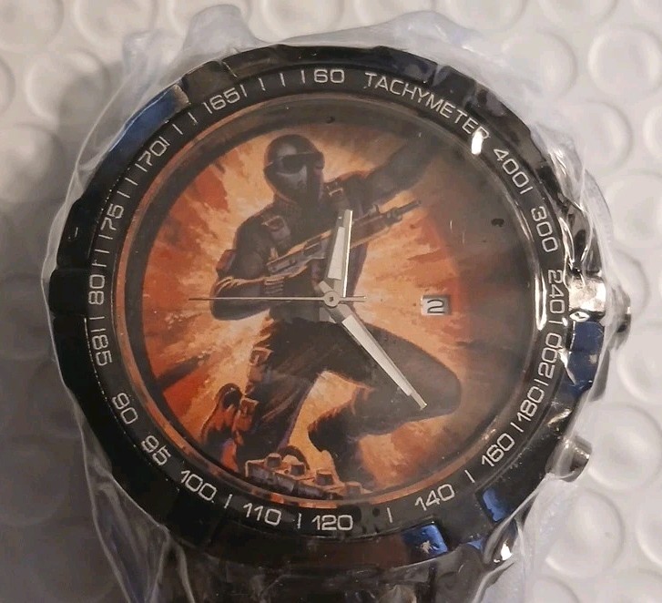 GI Joe Black Snake Eyes Stainless Steel Wrist Watch – NEW