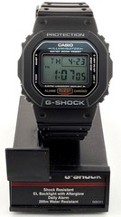 Casio DW5600E-1V, G-Shock 200 Meter Watch, Chronograph, Illuminator, Alarm, NEW