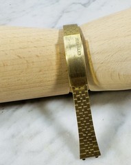 NOS Citizen Gold Tone Watch Band 11mm Signed Clasp Folded Link Bracelet