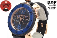 Vintage [Near MINT] GaGa MILANO Manuale REF.7011 N.1830 Blue Dial Quartz Watch