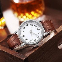NEW LEATHER LUXURY QUARTZ ULTRA-THIN ANALOG WATCH CASUAL CLASSIC UNISEX