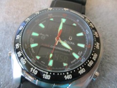 BULOVA MARINE STAR 100M ALARM CHRONO DIGITAL/ANALOG 98C69 MENS WATCH – NEW BATT