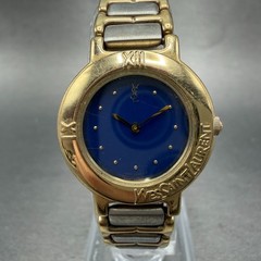 Yves Saint Laurent Watch Women 24mm Blue Dial Two Tone Round 2200-229789 Newbat
