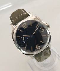 [A3P] Seagull Manual Winding Italian Military Style Green Leather Men [k9s]