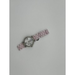 Burgi BUR071PK Women Pink Ceramic Crystal Bezel Mother of Pearl Dial Watch