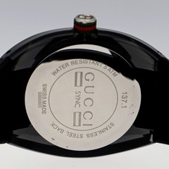 GUCCI YA137101 137.1 sink WATCH black SS/rubber/resin QZ