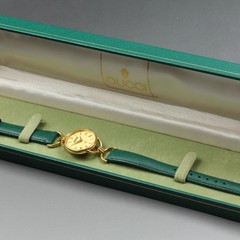Rare GUCCI Horsebit 6000 Gold Roman Dial GP Quartz 23mm Ladies Watch w/ Box