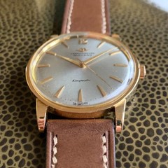 Vintage Movado Kingmatic Chronometre 18K Solid Gold Automatic Wristwatch