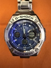 Excellent condition used CASIO G SHOCK G STEEL GST W110D radio solar metal band