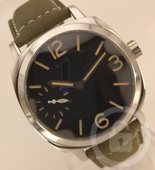 [A3P] Seagull Manual Winding Italian Military Style Green Leather Men [k9s]