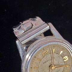 Vintage Westclox Mens Watch Waterproof No Crystal Not Working Parts Repair