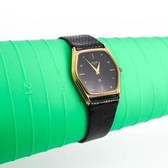 Celine Square Gold Black Quartz Wristwatch Japan Vintage Rare 078416