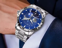 GLENAW Original Fully Automatic Mechanical Space Dial Waterproof Men Wrist Watch