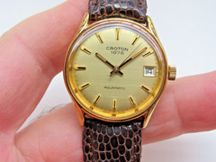 Vintage men’s automatic wristwatch CROTON 1878 AQUAMATIC Eta 2873