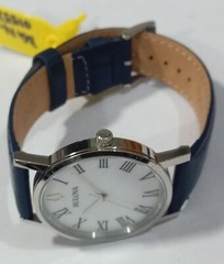 DGN-015570 BULOVA MEN WHITE DIAL LEATHER PROTOTYPE SAMPLE LEATHER WATCH MB-551