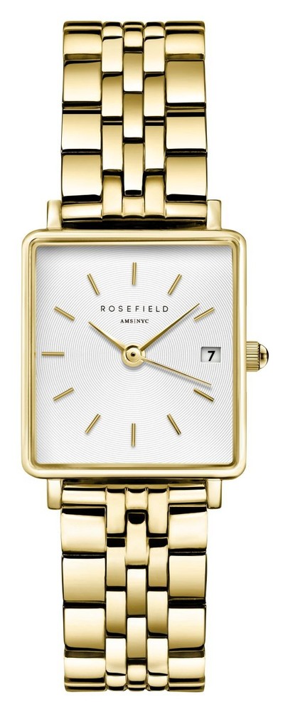 Rosefield Boxy XS (22mm) White Dial / Gold-Plated Stainless Steel QMWSG-Q021