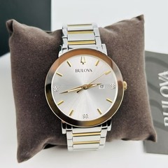 Bulova Futuro Modern 98D151 Two-Tone Diamond Silver Dial Men’s Quartz Watch 42mm