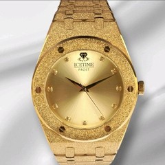 Frost Japan Quartz 2035 Yellow 43 mm Stainless Steel 0.10 ct Natural Diamond