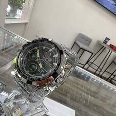Golden Hour Men’s Analog-Digital Quartz Chronograph Alarm Dual Time Black Dial