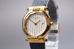【NEAR MINT】Christian Dior 64151 Gold Plated Octagon Quartz Woman’ Watch